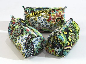 Cotton Quilted Bohemian Style Makeup Pouch <b>Bag</b> Eco-Friendly Multi-Color Cosmetic <b>Zipper</b> <b>Storage</b> for Outdoor Travel - Product Image 2