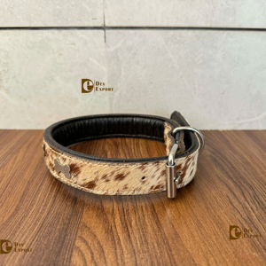 Collar de perro de cuero de piel de vaca Calavera Hermoso diseñador Patrón occidental Collares para mascotas Venta al por mayor Producto a granel Múltiples usos - Product Image 1