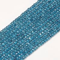 Lot de 5mm de perles rondes naturelles à facettes en topaze bleue de Londres pour la fabrication de bijoux et de bracelets en vrac