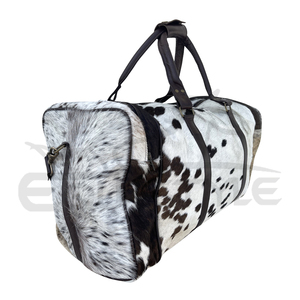 Top Quality Hair on Hide Duffel <b>Bag</b> Large Black White Genuine Cowhide <b>Overnight</b> Weekender Duffel Bulk Manufacturer in Pakistan - Product Image 3