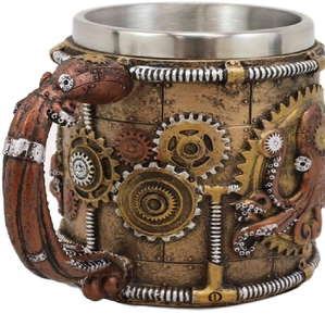 Mug en corne authentique de style viking avec de belles marbrures et textures naturelles. Disponible à prix de gros. - Product Image 2