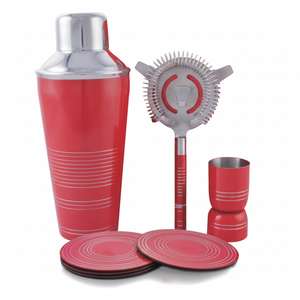 Sous-verre en acier inoxydable et passoire à cocktail en métal Accessoires essentiels - Product Image 1