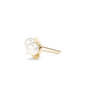 Haute qualité 14k or jaune tourbillon conception boucles d'oreilles eau douce culture ronde brillant coupe classique bijoux de mariage boucle d'oreille - Product Image 3