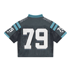 Crop top unisexe personnalisé, style maille, numéro 23, vêtements de sport, streetwear d'été, chemise oversize hip hop, maillot de football américain, court - Product Image 4