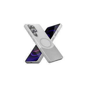 Coque en silicone souple antichoc double couche compatible MagSafe pour Samsung Galaxy S24 Ultra Plus Gris - Product Image 3