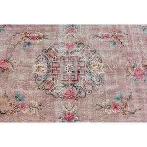 พรมขนแกะสูง4.1 x 7.7ft สีเบจแบบตุรกีโบราณทำด้วยมือทำด้วยมือวัสดุขนสัตว์เย็บปะติดปะต่อกันด้วยน้ำยางสี่เหลี่ยมผืนผ้าห้องรับประทานอาหาร - Product Image 5