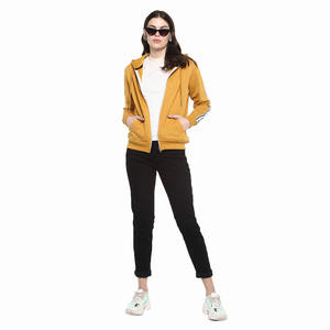 Nouveau sweat à capuche à fermeture éclair en métal pour femme avec poche kangroo et tissus polaires doux et respirants dans le logo d'impression bouffante - Product Image 6