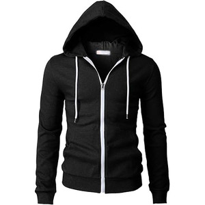 Sudadera con Capucha y Cremallera para Hombre, Color Sólido, Algodón French Terry, Estilo Casual para Otoño, Corte Regular, Sudadera con Cremallera Completa - Product Image 5