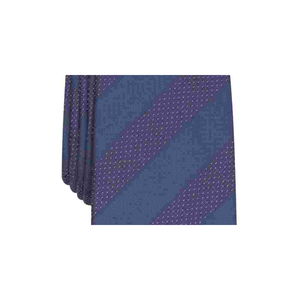 Cravatta da uomo Alfani Navy Sierra Stripe Slim, taglia normale, in poliestere, con stampa Ascot, elegante e alla moda - Product Image 2