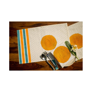 ผ้าปูโต๊ะพิมพ์ลายดอกไม้กล้วยไม้แบบปรับแต่งได้สัมผัสแบบนามธรรม100% ผ้าฝ้ายปักลาย - Product Image 4