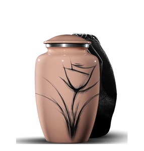 Urna Metálica Elegante Personalizable en Rosa Perla para Cenizas de Cremación de Adultos, Capacidad de 200 Pulgadas Cúbicas, Garantía de 3 Años, Personalizada para Mujeres - Product Image 1