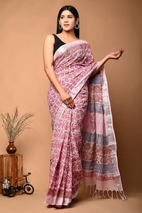 Sarees PALLU de Seda Pura con Estampado Digital Tradicional, Casuales de Invierno, con Blusa - Product Image 2