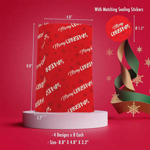 Sacs de friandises de Noël et fournitures de fête idéaux pour les salles de classe et les faveurs de fête Sacs de friandises de Noël Boîte en papier métallique - Product Image 4