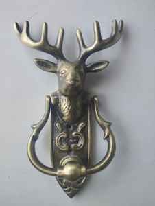 Timbre de Puerta de Latón Estilo León con Acabado en Polvo Negro, 7x4.25 Pulgadas, Metal Duradero para Hogar, Hotel, Villas, Empaquetado en Caja de Cartón - Product Image 3