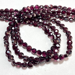 Perles de pierres précieuses grenat rose à facettes en forme de pièce de monnaie percée verticalement pierre naturelle pour les magasins de perles - Product Image 1