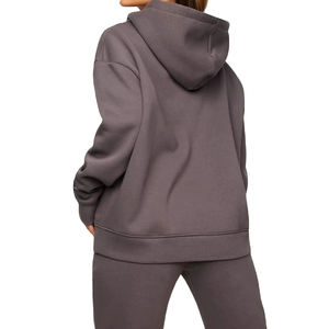 Custom Cotton Fleece blank heavywaight over size Hoodies and Joggers Set Sudaderas con capucha de las mujeres de punto - Product Image 2