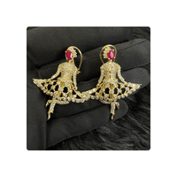 Juego de Pendientes con Colgante de Bailarina Artística en Oro de 10 Quilates con Diamantes Cultivados en Laboratorio E-F VVS VS, Joyería Nupcial