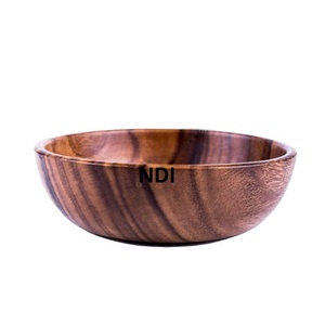 Catering para el hogar, uso de diseño único, Decoración de mesa de cena, cuenco para servir comida, acabado esmaltado, servidor de ensalada de frutas frescas, cuenco de madera - Product Image 2