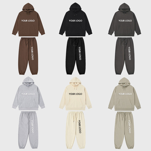 Custom Street Wear Men's Hoodies Shorts Sweatsuit Tracksuit Custom Logo 3D Puff Print Oversized Hoodie and <b>Sweatpants</b> <b>Set</b> Men - Product Image 1