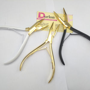 Pinzas Profesionales para Extensiones de Cabello de Acero Inoxidable Chapadas en Oro, Opciones de Color Personalizadas, Certificación CE ISO, Herramienta de Estilismo para Salón - Product Image 1