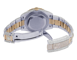 นาฬิกาข้อมือสองโทนสีสไตล์นักธุรกิจหรูหราคุณภาพสูงหน้าปัดเพชร VVS แสดงวันที่เคลื่อนไหวแฟชั่นระยิบระยับ - Product Image 6