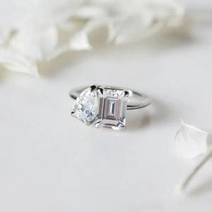 IGI Emerald Lab Grown Diamond Ring14K Gold Lab Créé Bague en diamant pour mariage et bague de fiançailles ou bande - Product Image 4