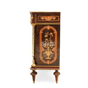 ตู้เก็บรองเท้าหรูหราสำหรับทางเข้าบ้าน พร้อมท็อปหินอ่อนพรีเมียม ลายดอกไม้ประณีต และตกแต่งด้วยทองเหลือง สำหรับตกแต่งภายในแบบพระราชวัง - Product Image 6