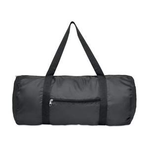 Sac de voyage pliable et léger de 20L, personnalisable, molleton de week-end en polyester écologique avec poche zippée et logo personnalisé - Product Image 4