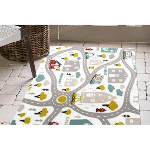 Alfombra con Estampado de Mapa de Ciudad - Habitación Infantil, Habitación de Niño, Sala de Juegos, Salón, Alfombra de Terciopelo de Lujo - Product Image 4