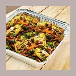 100 Uds contenedor de bandeja de aluminio R14L desechable 2 porciones 218x113H54mm sartenes de papel de aluminio CONTITAL - Product Image 2