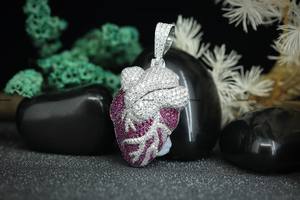 Joyería Hip Hop de Moda Única, Colgante de Diamante Moissanita con Corte Brillante Redondo, Plata de Ley 925, Corazón Humano Personalizado con Incrustaciones de Diamantes - Product Image 5