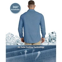 Nuevas camisas de caza de peces con botones de manga larga para hombre hechas a medida, camisa de pesca con cuello vuelto de ajuste Regular para hombre
