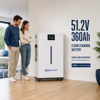 Batterie LiFePO4 mobile 51,2 V 360 Ah avec transmetteur WiFi pour stockage d'énergie domestique, conçue pour l'énergie solaire 48 V, en stock en Allemagne
