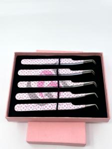 Revestimiento de papel Hello Kitty de alta calidad, pinzas de extensión de pestañas japonesas de acero inoxidable de 90 grados, herramientas de belleza con logotipo personalizado - Product Image 6