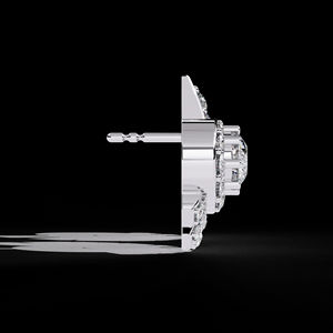 Magnifiques boucles d'oreilles en diamant de laboratoire bleu taille cœur, plaquées or blanc massif 14 carats, tendance, sertissage martini, cadeau pour femme - Product Image 6