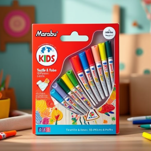 Marabu KiDS Textile Marker 3mm 10-Piece <b>Set</b>-6 Packs - Product Image 3