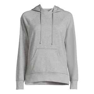 Sudadera con Capucha de Forro Polar Gris para Mujer, de Alta Calidad, Personalizada, Informal, con Manga Raglán, Logotipo Frontal, Fabricante - Product Image 3