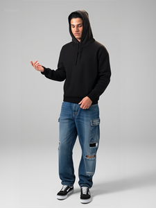 Sudadera con capucha transpirable de lana de gran tamaño cómoda para hombre personalizable - Product Image 4