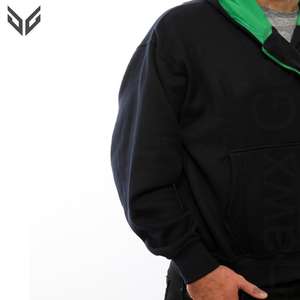 เสื้อฮู้ดแฟชั่นเข้ารูปสำหรับผู้ชายดีไซน์ใหม่ล่าสุดมีลายภายในเป็นเส้นสีทึบเทคนิคการย้อมสีต่างกัน - Product Image 5