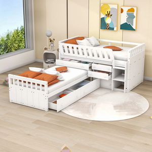 Lineage Corporation Lit superposé double en bois massif avec sept tiroirs Cinq tiroirs supplémentaires pour un rangement efficace dans la chambre à coucher - Product Image 6