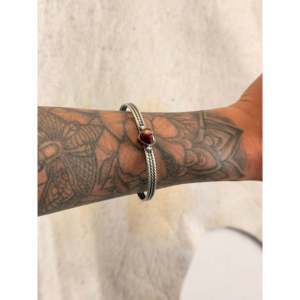 Navajo Handmade Fashion Cuff Bracelet with Rose Dahlia & Heart in Sterling Silver - Product Image 2