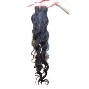 उच्च गुणवत्ता वाली कोई रसायन-प्रक्रित हलो बालों का विस्तार मानव बालों के ललाट और बंद करने वाली विटेनामिज़ कच्चे बाल एकल दाता