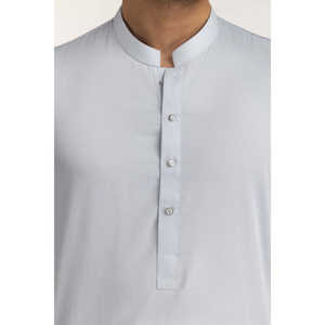 Chemises habillées chromées non cousues, anti-plis, en tissu mélangé, technique de teinture unie - Product Image 3