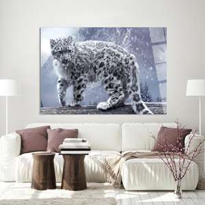 ของขวัญผ้าแคนวาสลายหิมะ: ของตกแต่งผนังกระจกพิมพ์ลายสัตว์ป่า, งานศิลปะกระจกนิรภัย - Product Image 1