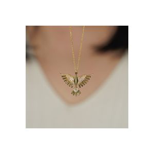 Collana placcata oro Phoenix pietra gialla GM92