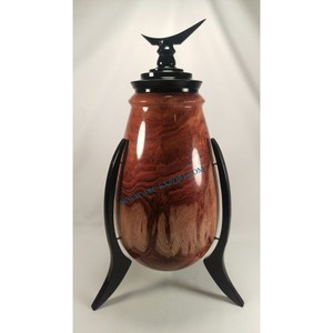 Urnas de madera para cenizas con soporte y tapa de Color negro Diseño real Última llegada Cremación humana Cenizas Urnas Ollas y tarros Accesorio - Product Image 1