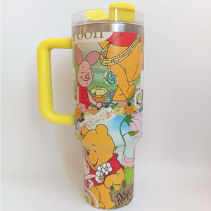 Nueva Botella de Agua de Vacío de Doble Pared con Logotipo Personalizado 400Z, Impresa con Dibujos Animados, para Deportes al Aire Libre, Vaso Térmico Aislado con Asa - Product Image 4