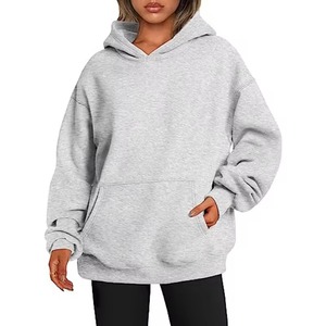 Sudaderas de Alta Calidad para Mujer, 100% Algodón, Ligeras, Holgadas, Lisas, con Impresión de Logotipo Personalizado, Servicio OEM - Product Image 1