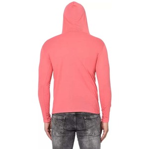 Sólido Hombres Sudaderas con capucha Bordado Polo Cuello Algodón Mezcla Rosa Camiseta Con Capucha - Product Image 5