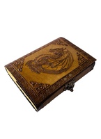 Dragon vintage en cuir livre de sorts Celtic wiccan journaux pour l'écriture prop Charcoal handmade embossed deckle Art paper Diary